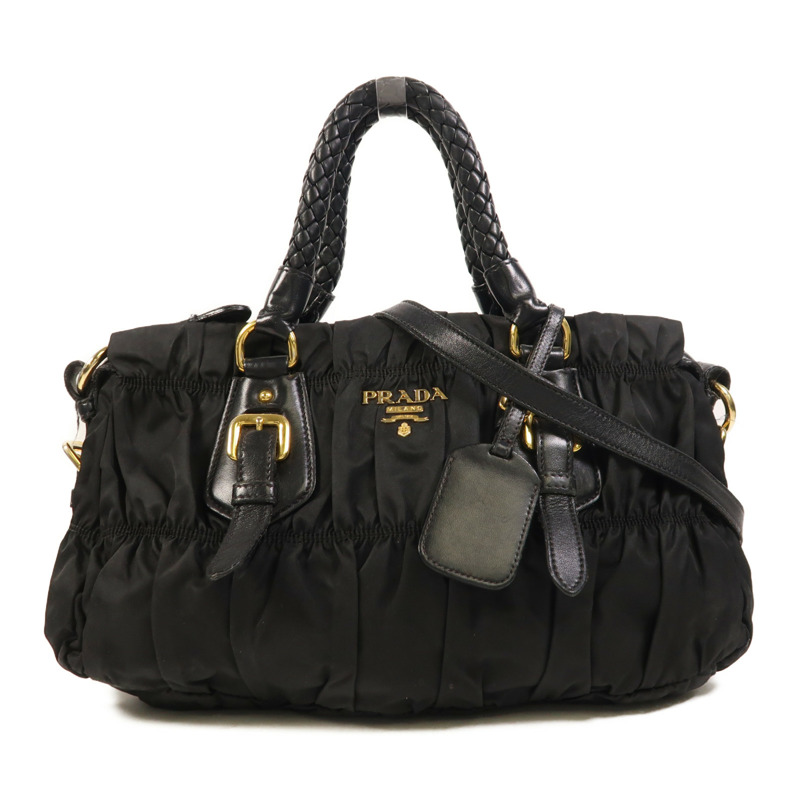 PRADA 尼龍2 Way Shoulder金扣手挽肩背兩用袋-0