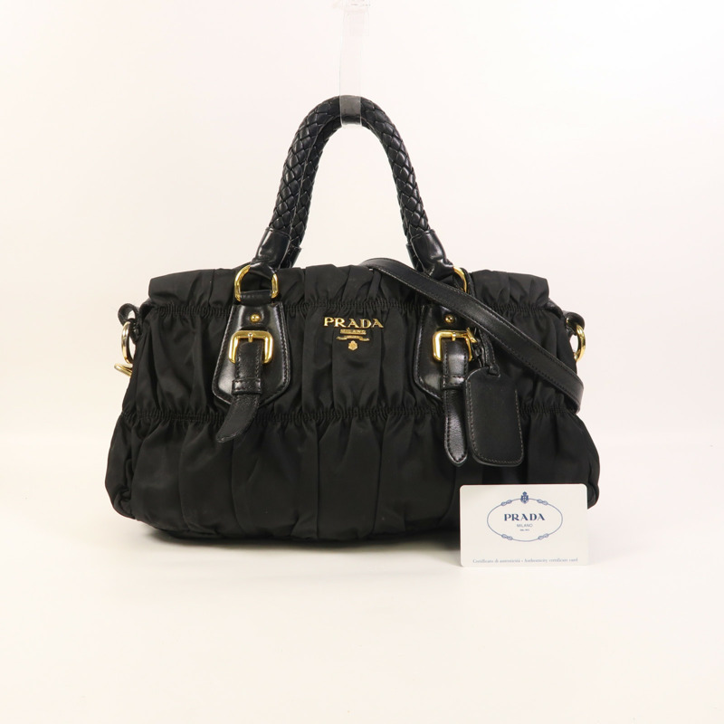 PRADA 尼龍2 Way Shoulder金扣手挽肩背兩用袋-8