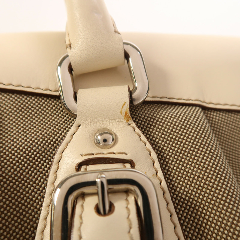 PRADA 帆布/牛皮皮革2 Way Shoulder銀扣手挽肩背兩用袋-20