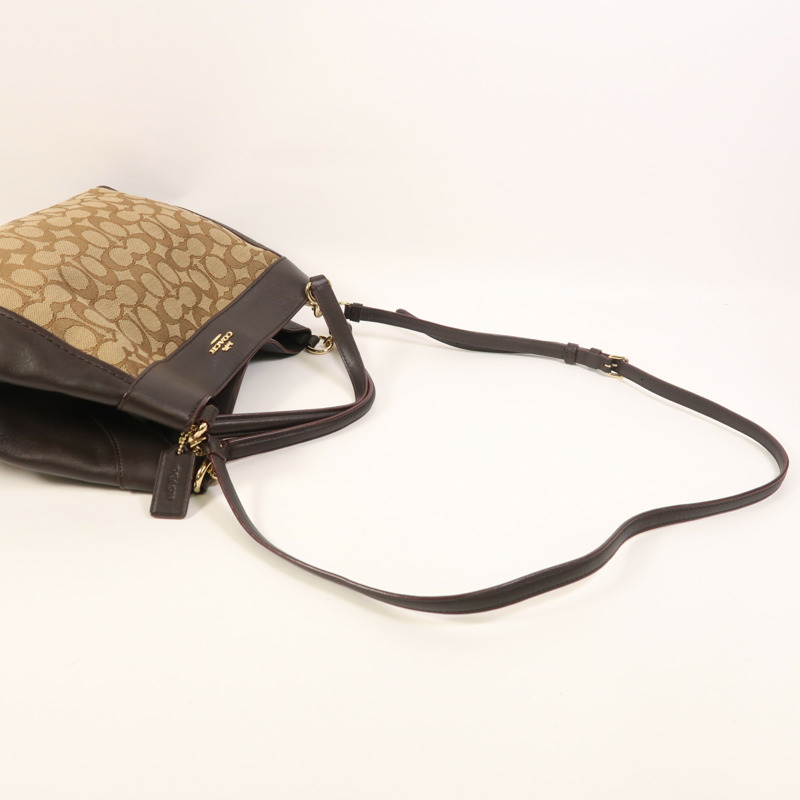 COACH 帆布Lexy金扣手挽肩背兩用袋-6