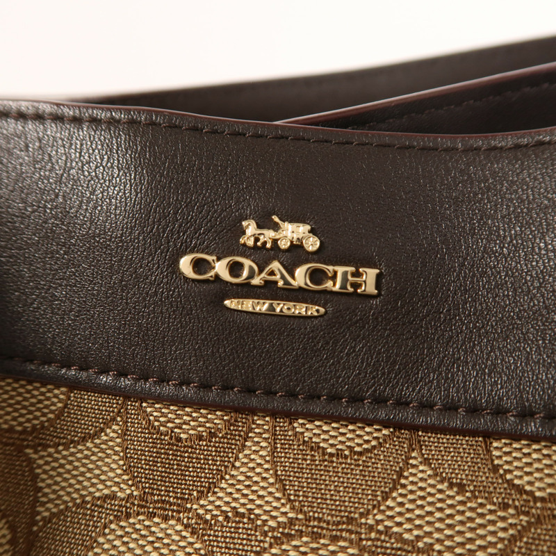 COACH 帆布Lexy金扣手挽肩背兩用袋-12