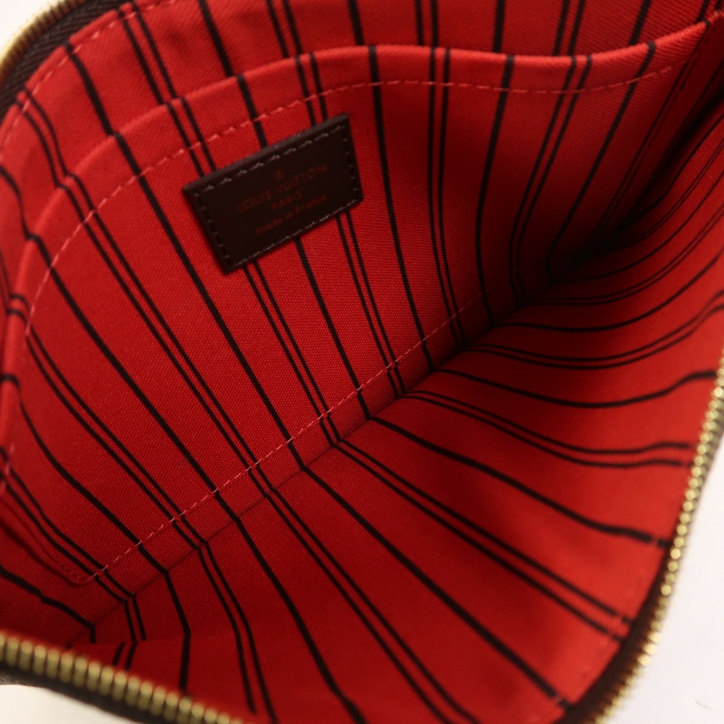 LOUIS VUITTON Damier Neverfull MM金扣手挽袋/肩背袋棕色-15