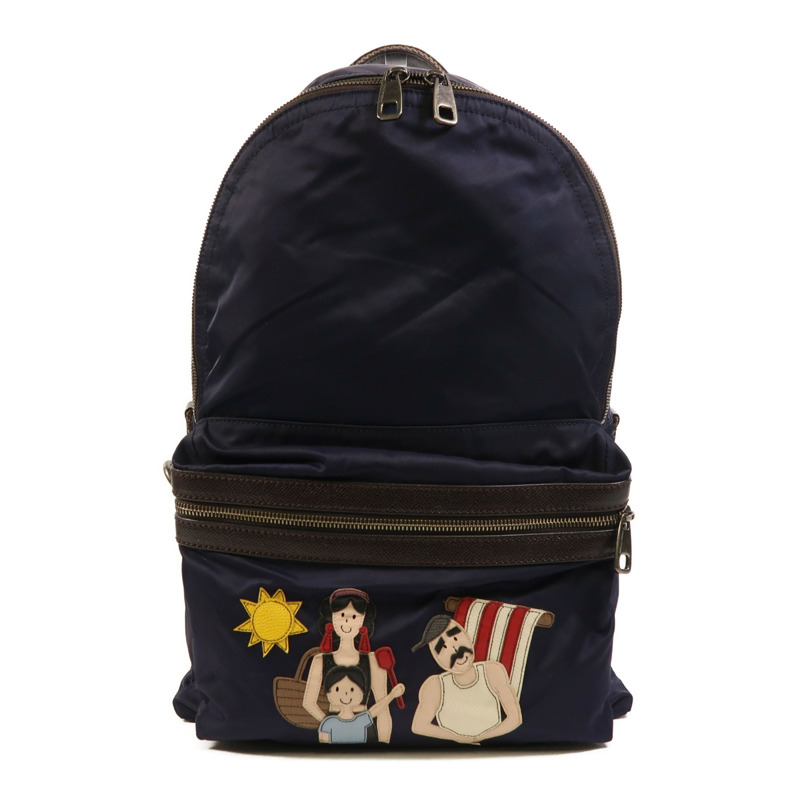 D&G 尼龍Backpack銀扣背包-0