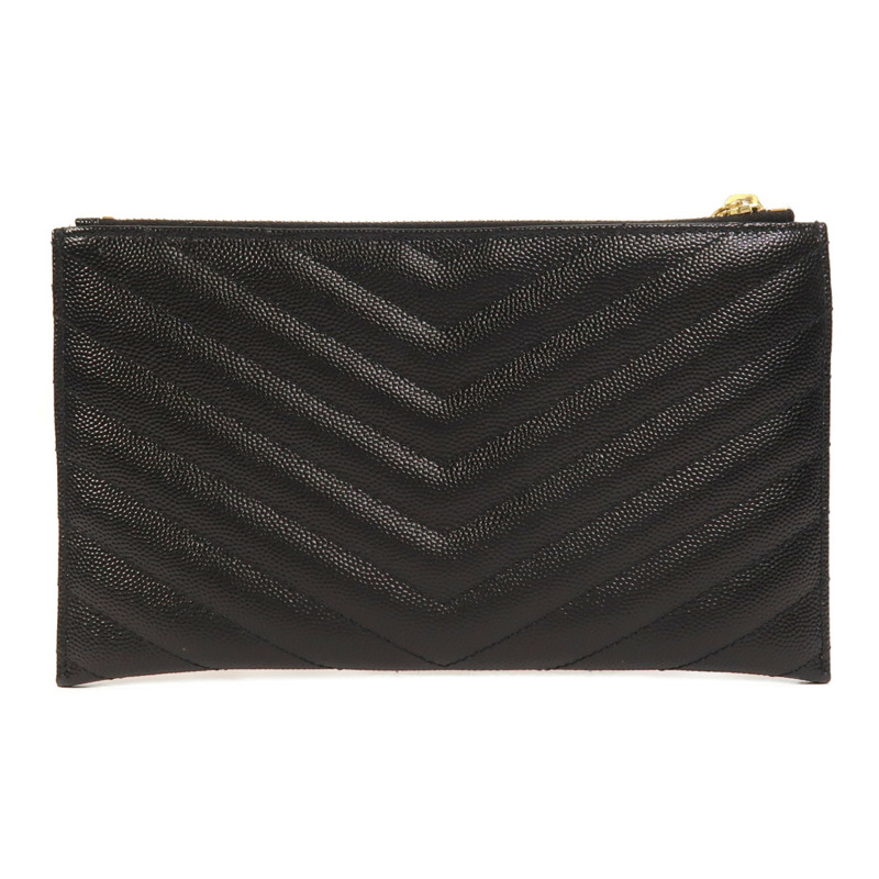 YVES SAINT LAURENT 牛皮皮革Pouch金扣手拿包-1