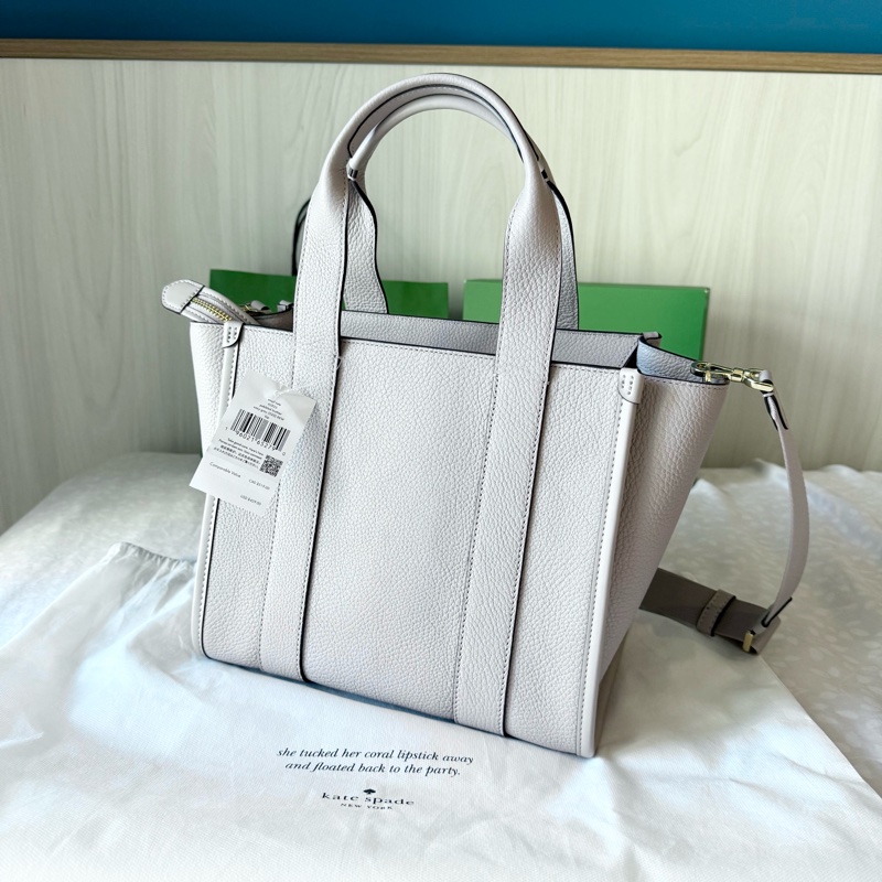 ✨全新🇺🇸 Kate Spade ♠️ 真皮兩用托特包(Cozy Grey 粉芋色)-2