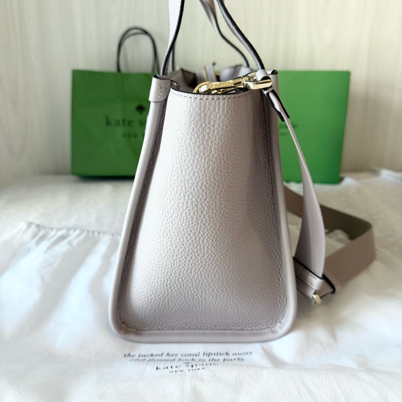 ✨全新🇺🇸 Kate Spade ♠️ 真皮兩用托特包(Cozy Grey 粉芋色)-6