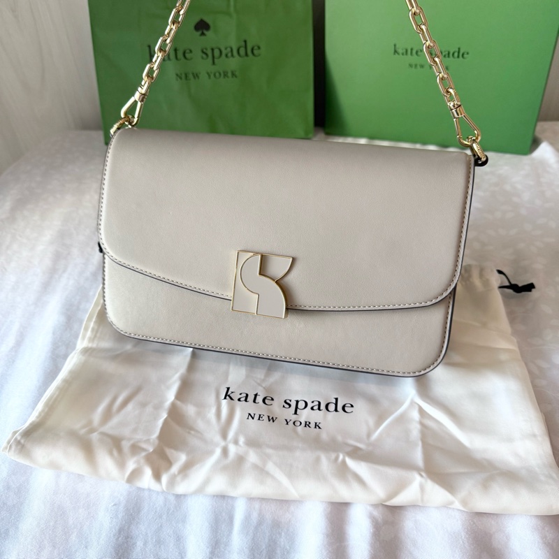 ✨全新🇺🇸 Kate Spade ♠️ Dakota 真皮兩用質感包(淺米/奶茶色)-0