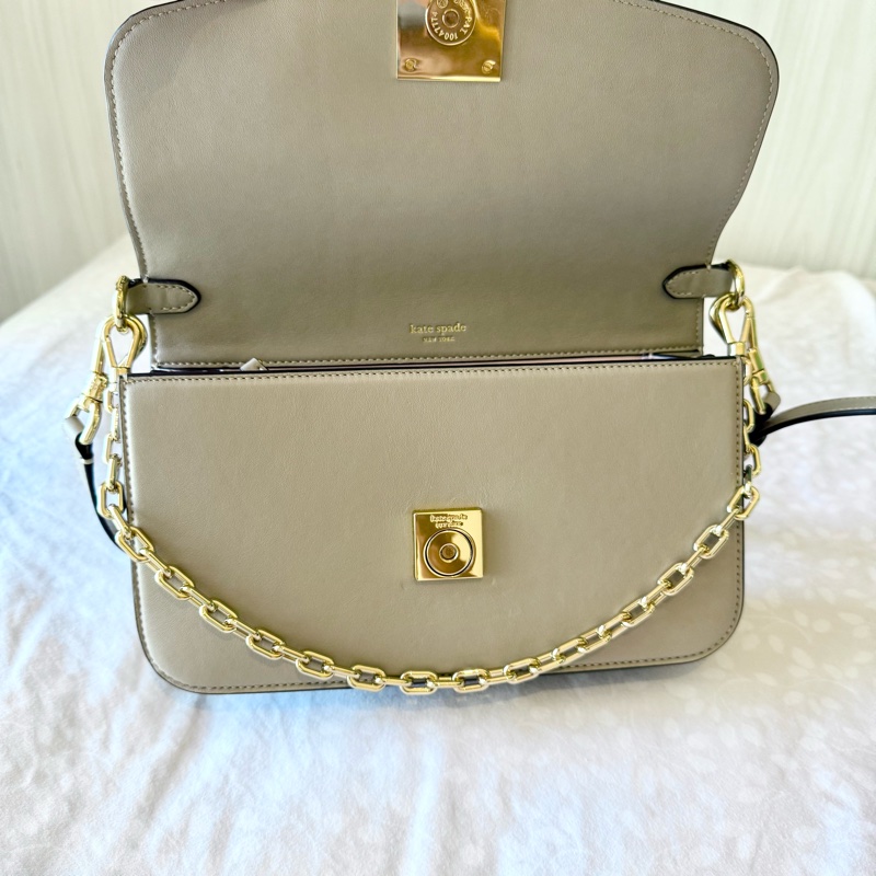 ✨全新🇺🇸 Kate Spade ♠️ Dakota 真皮兩用質感包(淺米/奶茶色)-8