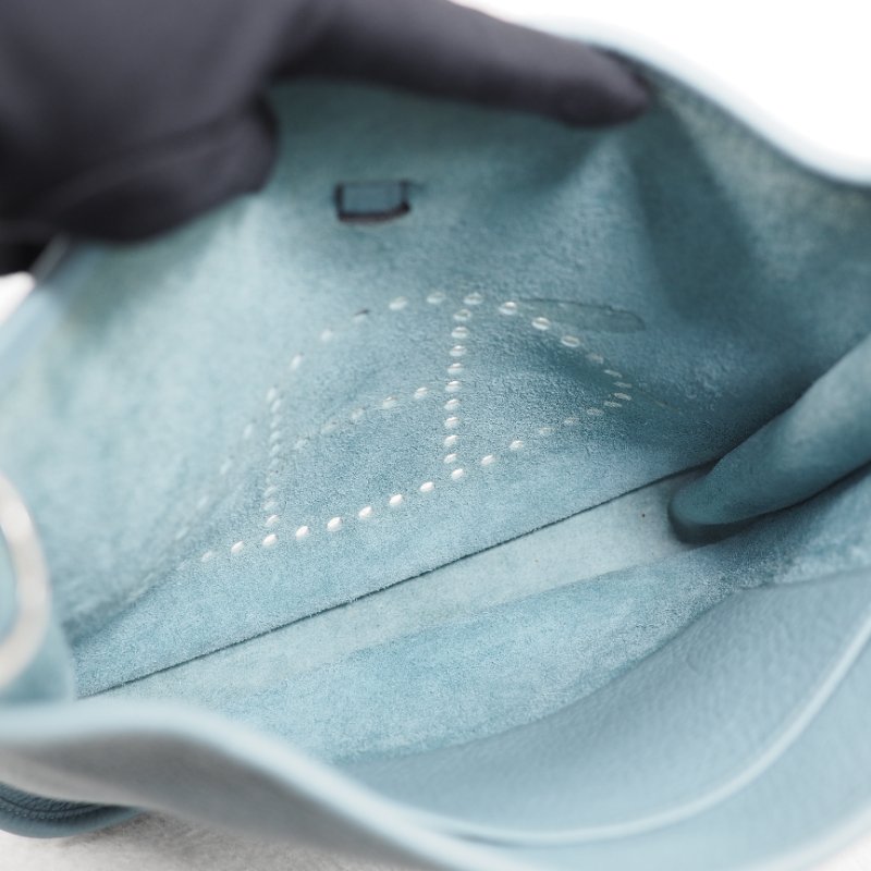 Hermes Evelyne29 愛馬仕伊芙琳29 小號 天青色/天青藍銀扣-16