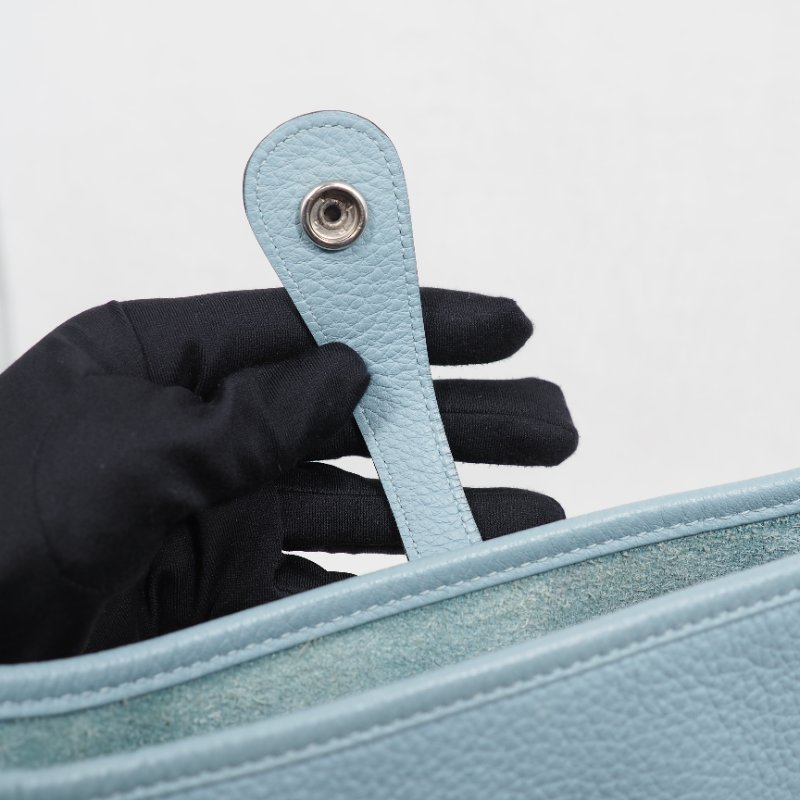 Hermes Evelyne29 愛馬仕伊芙琳29 小號 天青色/天青藍銀扣-22