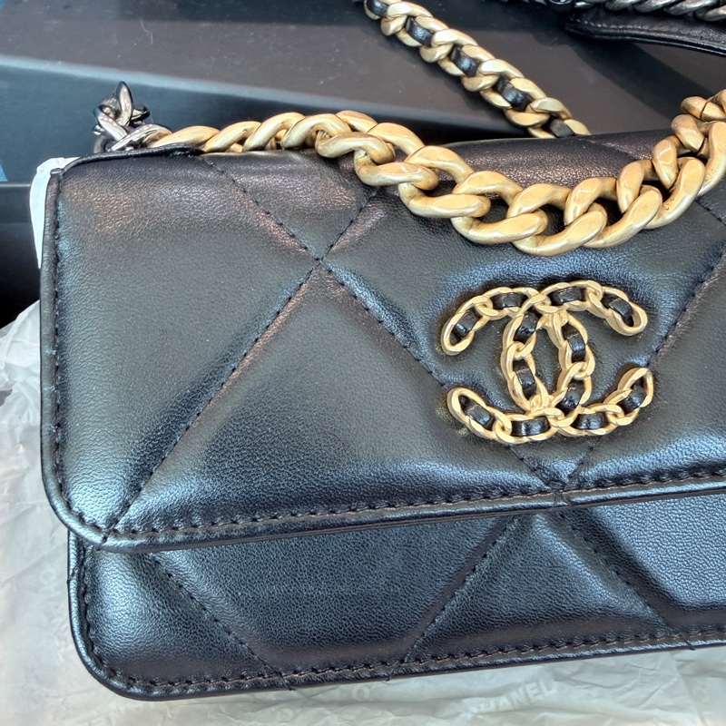 Chanel✨23B黑金19bag woc鏈條包-1