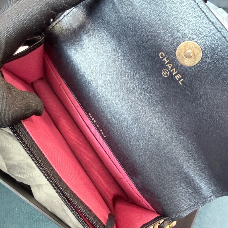 Chanel✨23B黑金19bag woc鏈條包-18