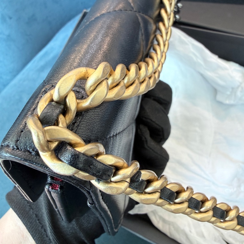 Chanel✨23B黑金19bag woc鏈條包-20