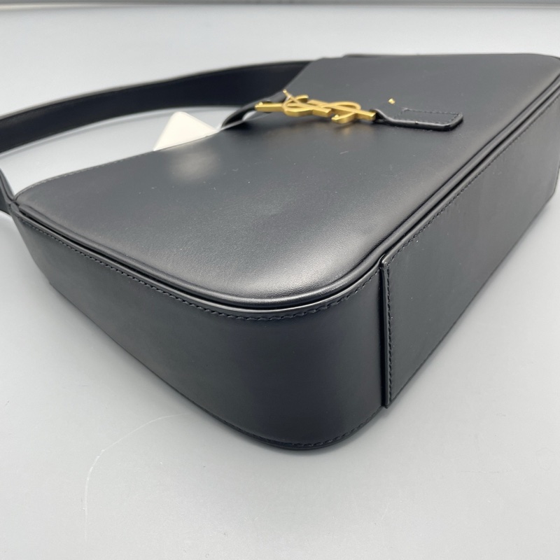 98新 YSL圣罗兰hobo腋下包中号黑金/24*14*6cm-5
