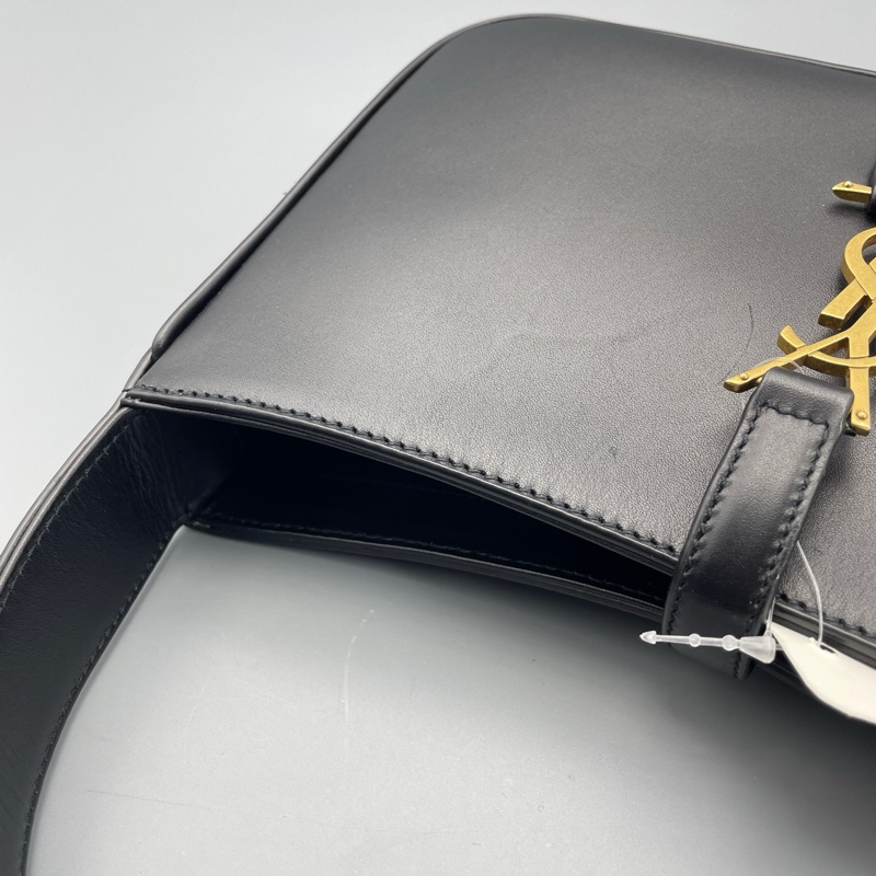 98新 YSL圣罗兰hobo腋下包中号黑金/24*14*6cm-10