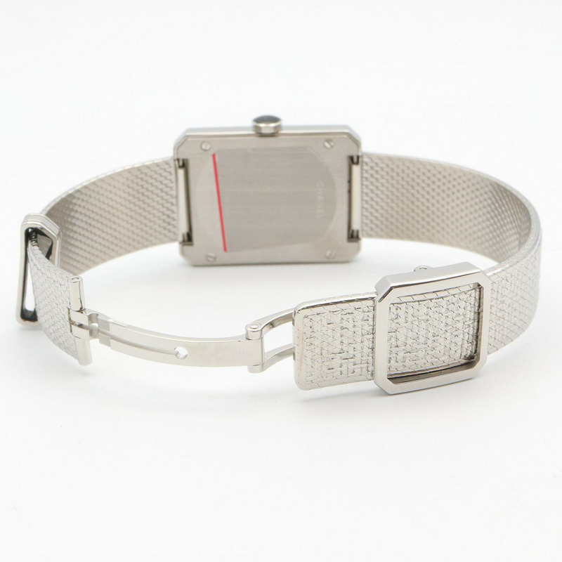 香奈兒男友風斜紋軟呢腕錶，不鏽鋼材質，女款，黑色，H4878-4