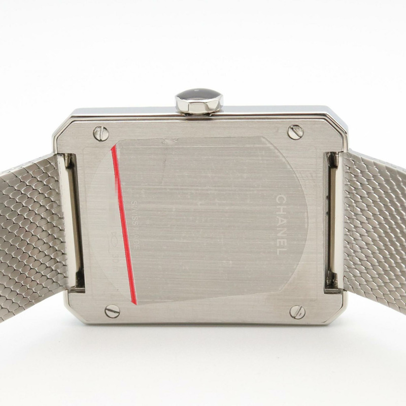 香奈兒男友風斜紋軟呢腕錶，不鏽鋼材質，女款，黑色，H4878-5