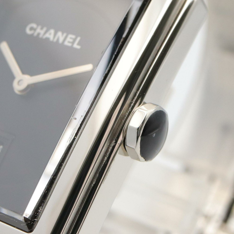 香奈兒男友風斜紋軟呢腕錶，不鏽鋼材質，女款，黑色，H4878-6