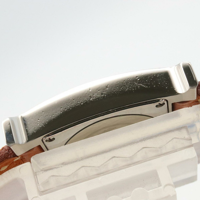 愛馬仕H系列腕錶,不鏽鋼錶殼搭配銀色皮革錶帶,型號HH1.210,女士款-11