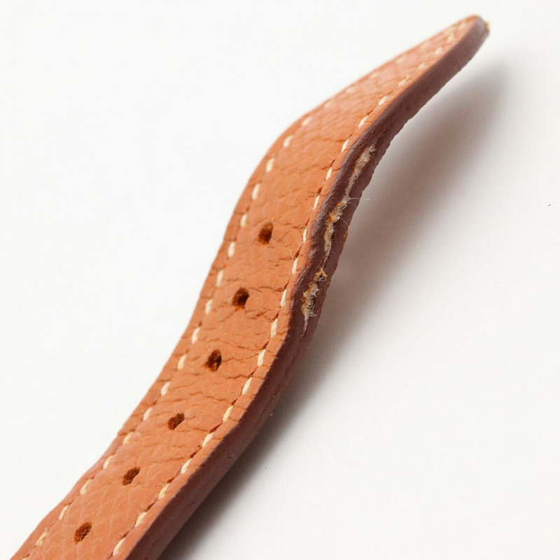 愛馬仕H系列腕錶,不鏽鋼錶殼搭配銀色皮革錶帶,型號HH1.210,女士款-14