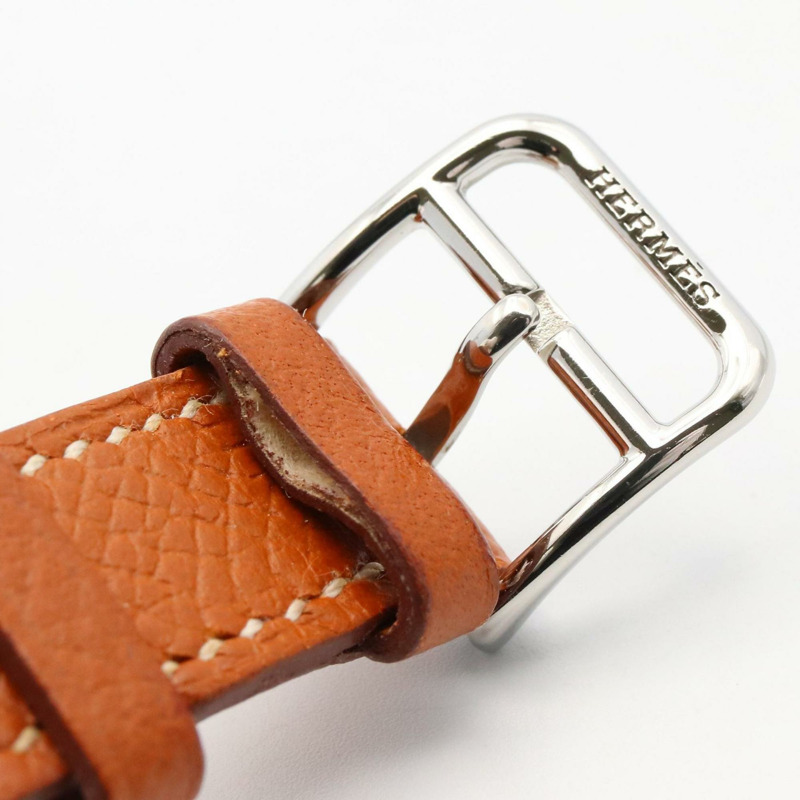 愛馬仕H系列腕錶,不鏽鋼錶殼搭配銀色皮革錶帶,型號HH1.210,女士款-15