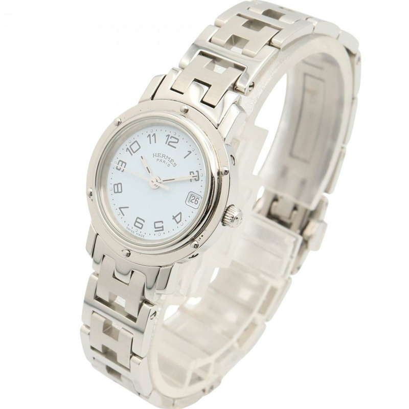 愛馬仕 Clipper 系列腕錶,不鏽鋼材質,女士款,白色,CL4.210-1