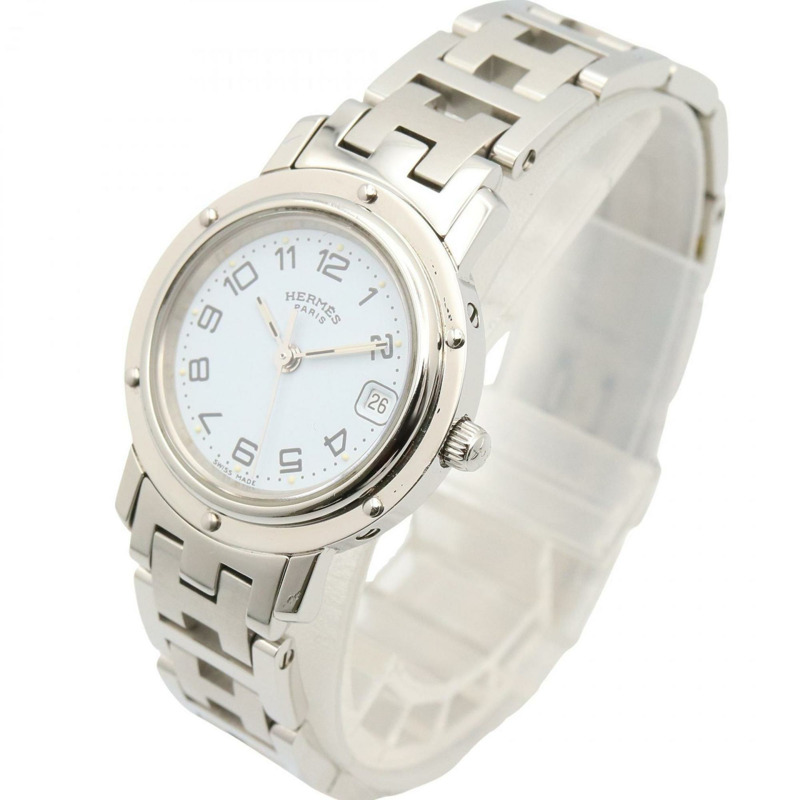 愛馬仕 Clipper 系列腕錶,不鏽鋼材質,女士款,白色,CL4.210-1