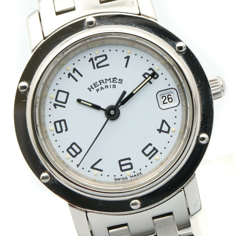 愛馬仕 Clipper 系列腕錶,不鏽鋼材質,女士款,白色,CL4.210-2