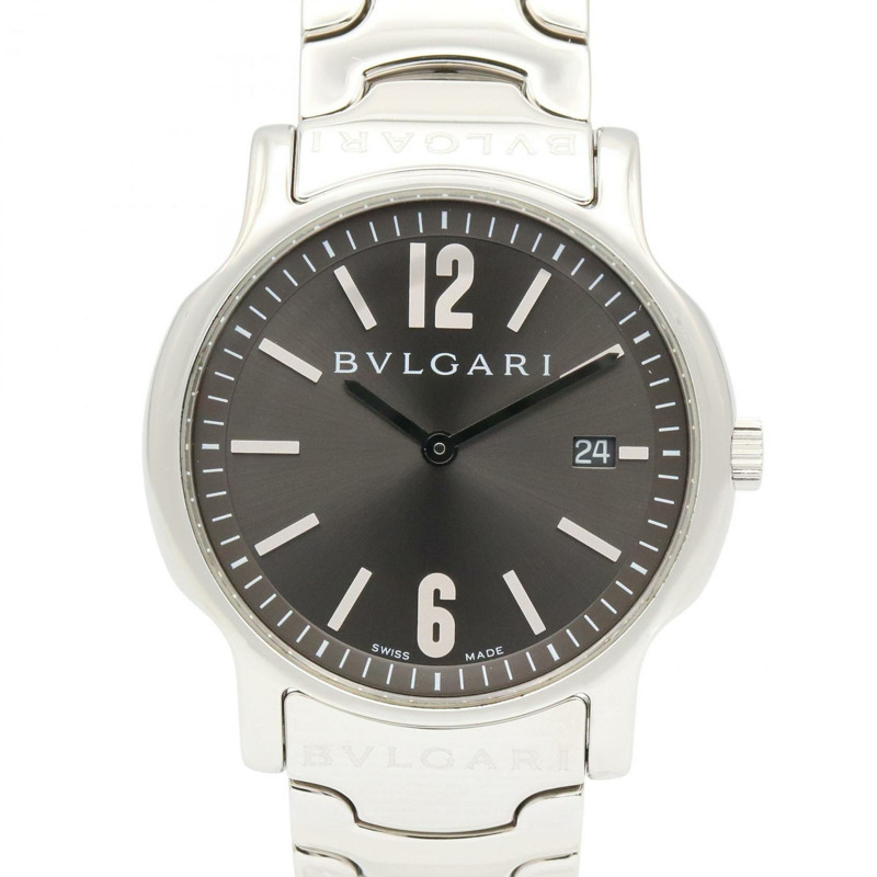 寶格麗 Solotempo 系列不鏽鋼男士腕錶,灰色,ST35S-0