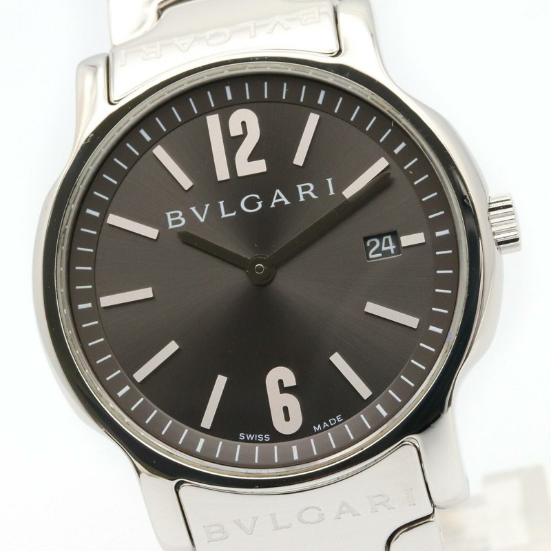 寶格麗 Solotempo 系列不鏽鋼男士腕錶,灰色,ST35S-2