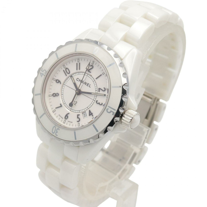 香奈兒 J12 腕錶，陶瓷，女士，白色，H0968-1