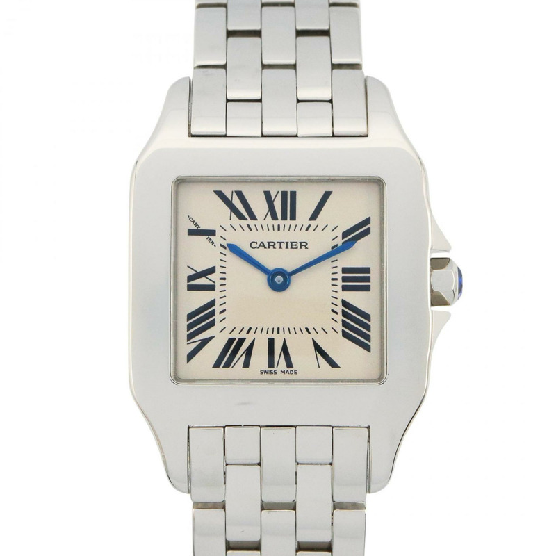 卡地亞 Santos Demoiselle LM 男士不鏽鋼腕錶,銀色,W25065Z5-0