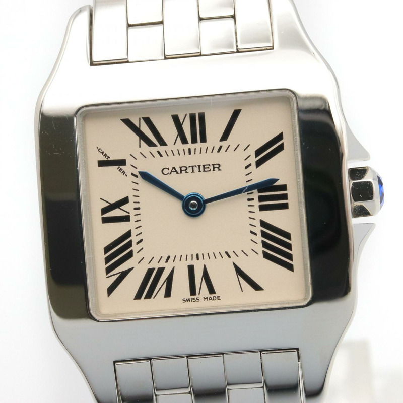 卡地亞 Santos Demoiselle LM 男士不鏽鋼腕錶,銀色,W25065Z5-2