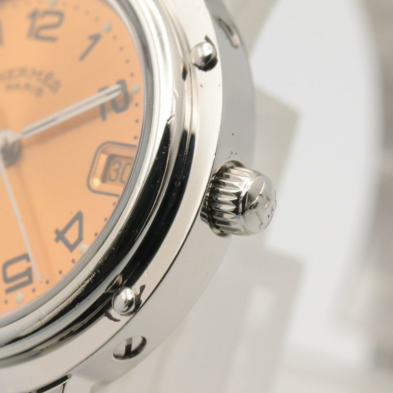 愛馬仕 Clipper 系列腕錶,不鏽鋼材質,女士款,粉紅色,CL4.210-5