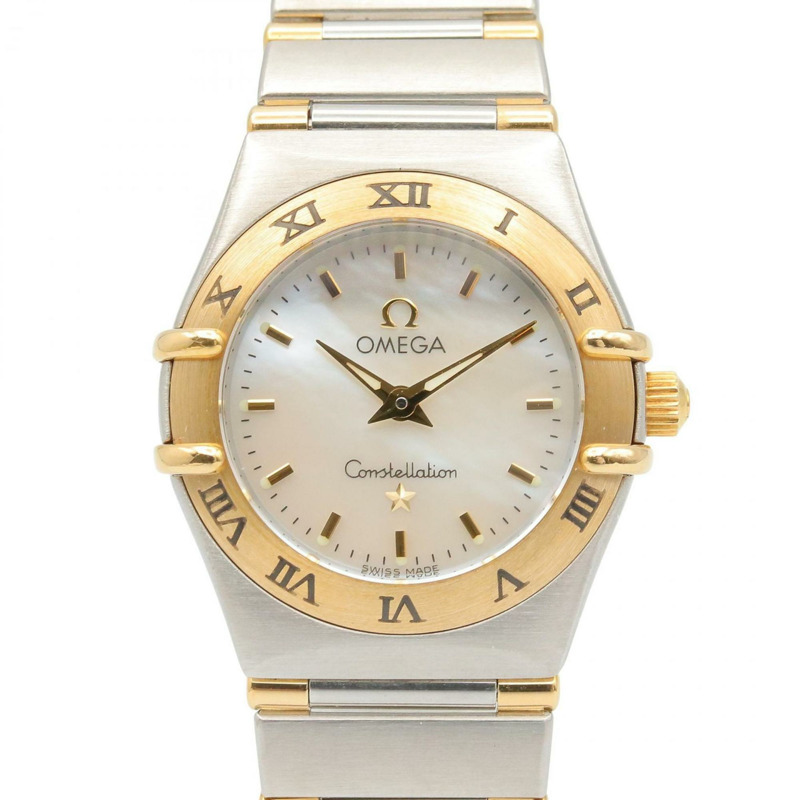 歐米茄星座系列迷你腕錶,18K黃金及不鏽鋼材質,女士款,白金款,1362.70-0