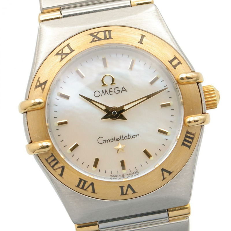 歐米茄星座系列迷你腕錶,18K黃金及不鏽鋼材質,女士款,白金款,1362.70-2