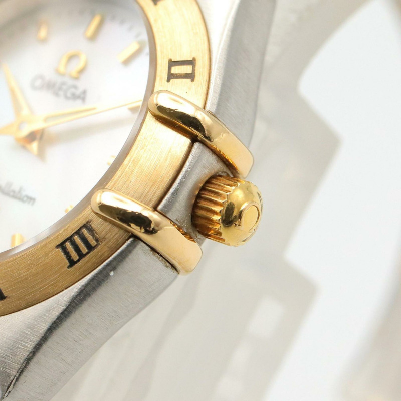 歐米茄星座系列迷你腕錶,18K黃金及不鏽鋼材質,女士款,白金款,1362.70-5