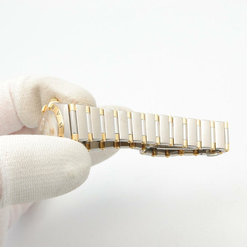 歐米茄星座系列迷你腕錶,18K黃金及不鏽鋼材質,女士款,白金款,1362.70-7