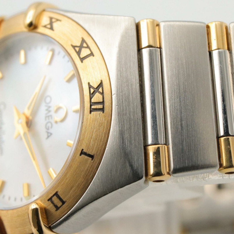 歐米茄星座系列迷你腕錶,18K黃金及不鏽鋼材質,女士款,白金款,1362.70-9