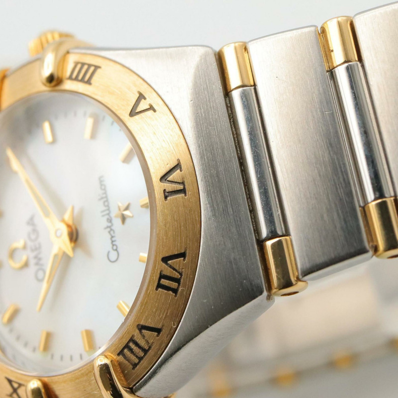 歐米茄星座系列迷你腕錶,18K黃金及不鏽鋼材質,女士款,白金款,1362.70-10