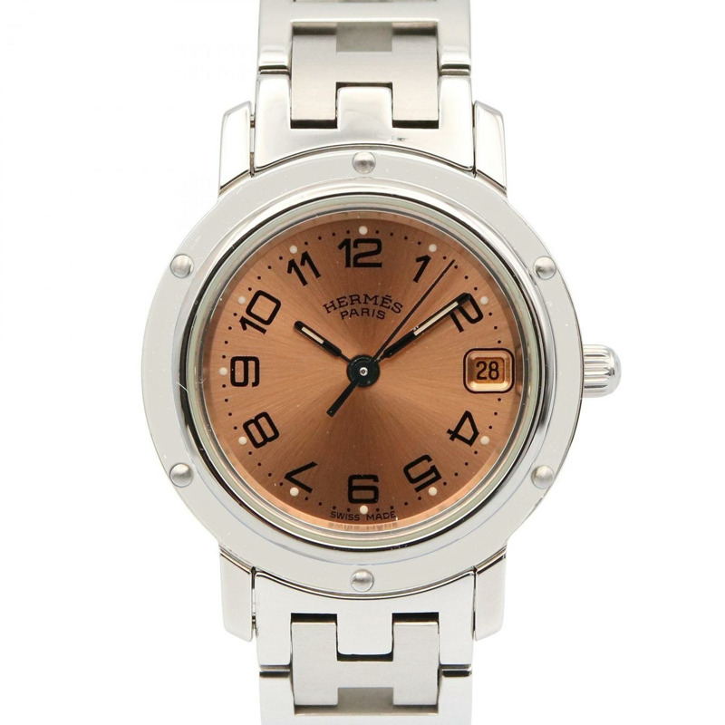 愛馬仕 Clipper 系列腕錶,不鏽鋼材質,女士款,粉紅色,CL4.210-0