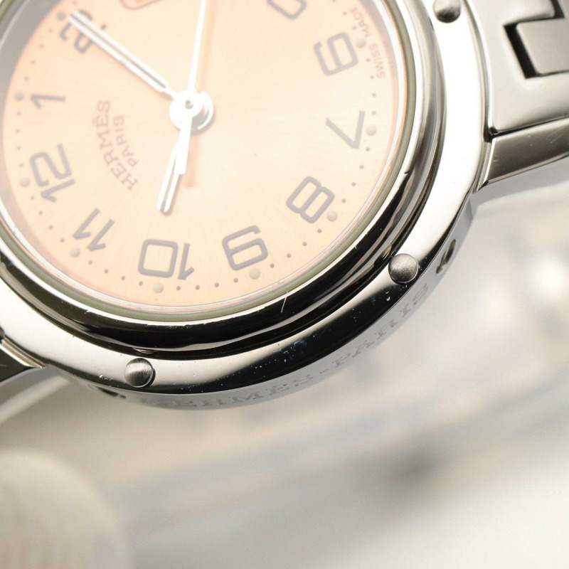 愛馬仕 Clipper 系列腕錶,不鏽鋼材質,女士款,粉紅色,CL4.210-9