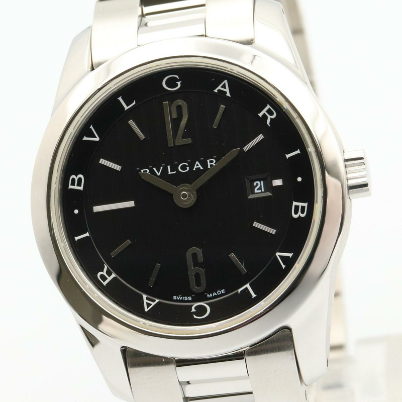 寶格麗 Solotempo 女士精鋼腕錶,黑色,ST30BSS-2