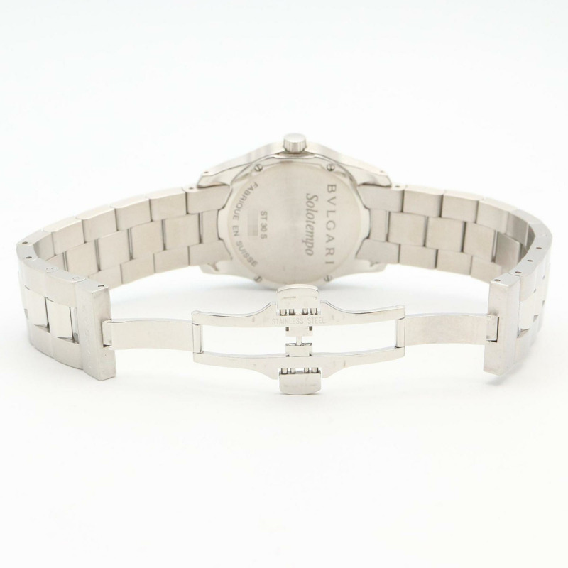 寶格麗 Solotempo 女士精鋼腕錶,黑色,ST30BSS-3