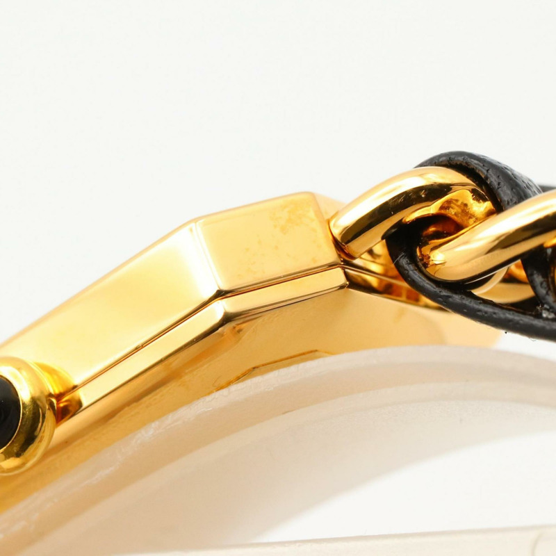 香奈兒 Premiere S 女士腕錶,鍍金錶殼,黑色皮錶帶,H0001-5