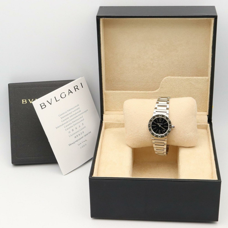 寶格麗女士腕錶，不鏽鋼材質，黑色，型號BBL26S-9