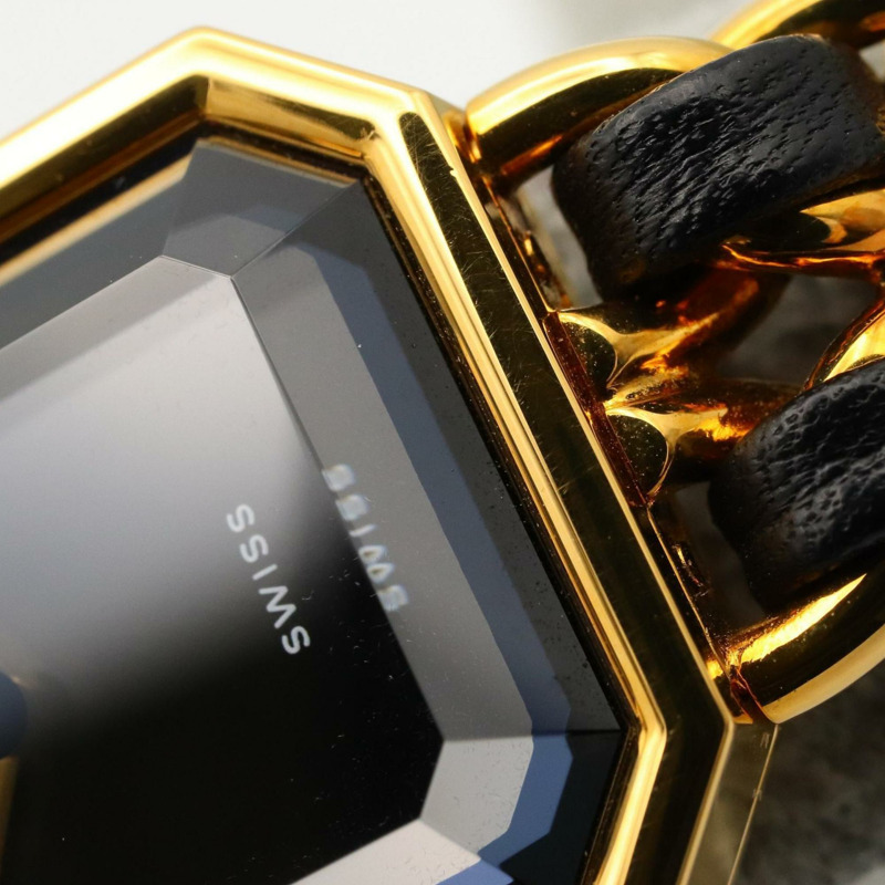 香奈兒 Premiere M 系列腕錶,鍍金,配皮錶帶,黑色,女士款,H0001-8