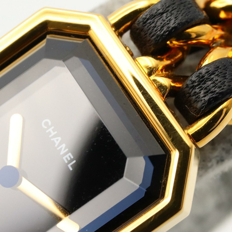 香奈兒 Premiere M 系列腕錶,鍍金,配皮錶帶,黑色,女士款,H0001-9