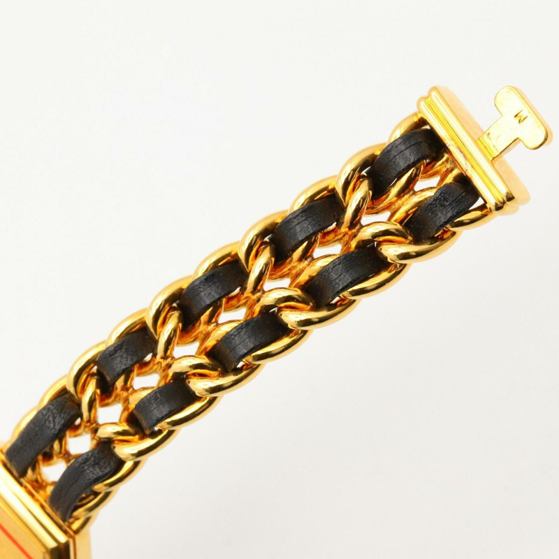 香奈兒 Premiere M 系列腕錶,鍍金,配皮錶帶,黑色,女士款,H0001-14