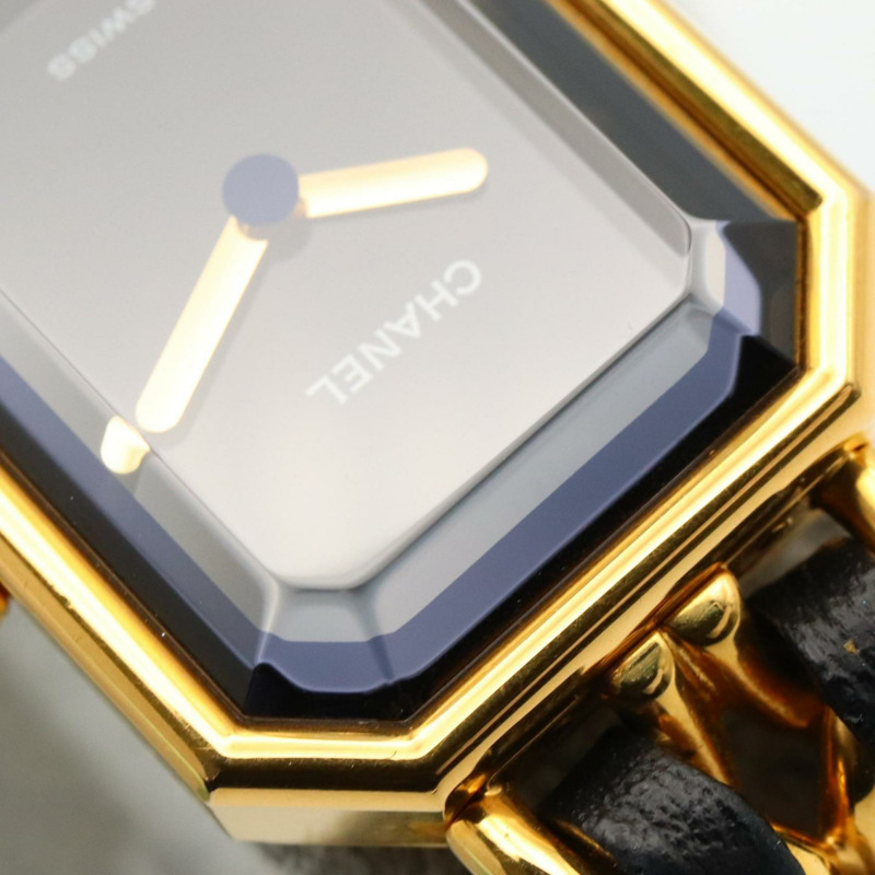 香奈兒 Premiere M 系列腕錶，鍍金，配皮錶帶，黑色，女士款，H0001-4